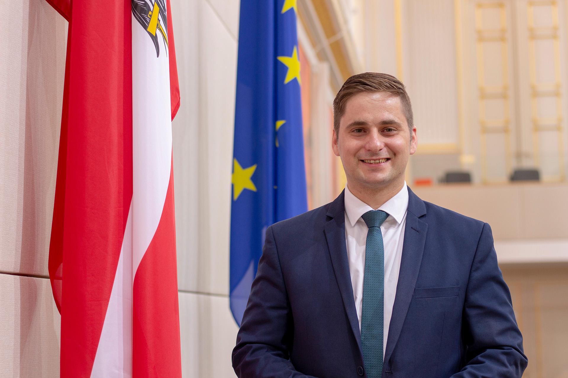 Lukas Brandweiner im Parlament